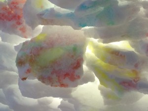 The igloo blocks took on an almost translucent look.