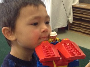 A rocket ship to catch the bad guys in Mars City. Pieces of the rocket come off like dynamite to catch them.